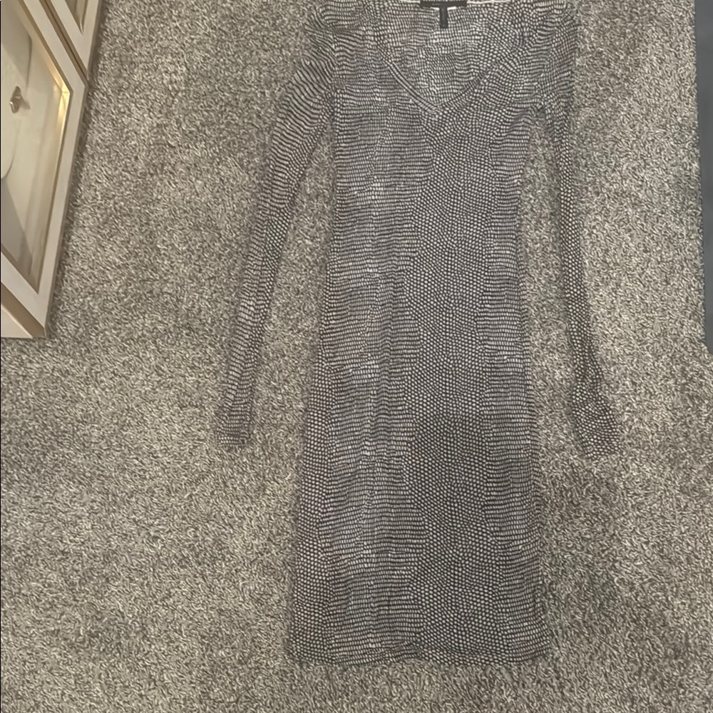 BCBGMaxAzria Black and White Midi Dress. Lots of stretch